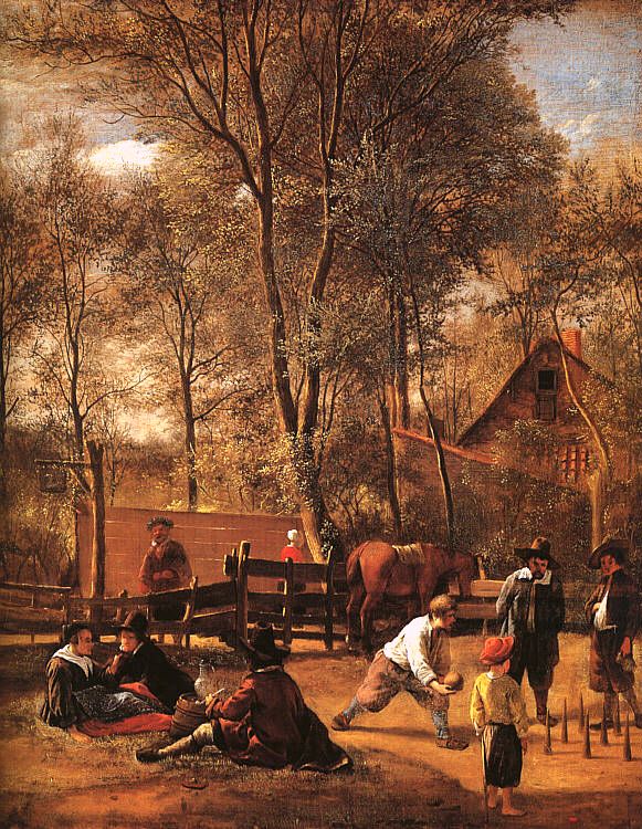 Skittle Players Outside an Inn